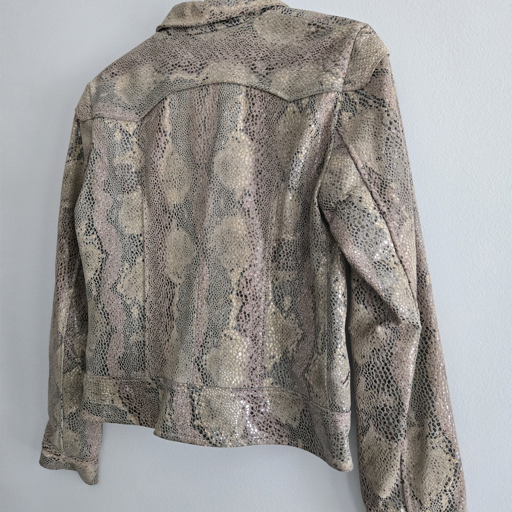 Women's Snakeskin Leather Jacket - Picture 3 of 10